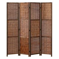 Carbonized Reeds & Pine foldable Floor Screen patchwork brown Lot