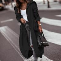 Polyester Women Trench Coat mid-long style Solid PC