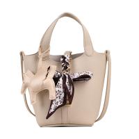 PU Leather with silk scarf & Easy Matching Handbag attached with hanging strap Lichee Grain PC