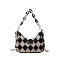 Cotton Linen Easy Matching Shoulder Bag with chain Argyle PC