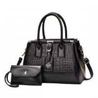 PU Leather hard-surface & Coin Purse Handbag large capacity & attached with hanging strap crocodile grain PC