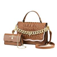 PU Leather easy cleaning & Coin Purse & Easy Matching Handbag with chain & attached with hanging strap Solid PC