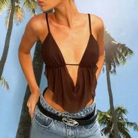 Polyester Camisole backless Solid PC