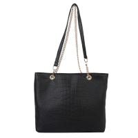 PU Leather Tote Bag Shoulder Bag with chain & soft surface Solid PC