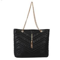 PU Leather Tote Bag Shoulder Bag with chain & soft surface Solid PC