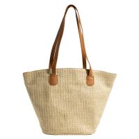 Straw Tote Bag Shoulder Bag large capacity & soft surface Solid PC