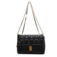 PU Leather Tote Bag Shoulder Bag with chain & sewing thread Argyle PC
