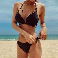 Polyamide Bikini Lappendeken Solide Zwarte Instellen