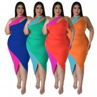 Spandex front slit & Sheath One-piece Dress backless & hollow stretchable PC