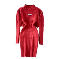 Polyester Slim Two-Piece Dress Set two piece Solid : Set