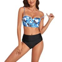 Chemical Fiber & Polyester High Waist Tankinis Set & two piece & padded printed Set