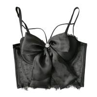 Acetate Fiber & Lace Camisole see through look & with bowknot Solid PC