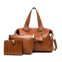 PU Leather Easy Matching Bag Suit three piece crocodile grain Set