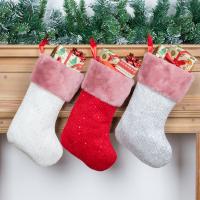 Plush & Adhesive Bonded Fabric & Knitted Christmas Decoration Stocking christmas design PC