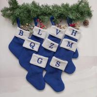Plush & Adhesive Bonded Fabric Christmas Decoration Stocking christmas design blue PC