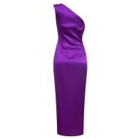 Cupro Vestidos atractivos de la cadera del paquete, labor de retazos, Sólido, púrpura,  trozo