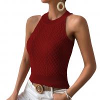 Viscose Tank Top slimming & off shoulder knitted Solid :L PC