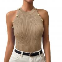 Viscose Tank Top slimming & off shoulder knitted Solid PC