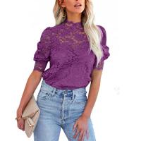 Polyamide Women Short Sleeve Blouses slimming knitted Solid PC