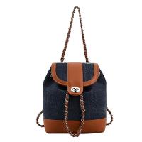 PU Leather & Denim Easy Matching & Vintage Backpack PC