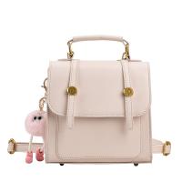 PU Leather Easy Matching Backpack with hanging ornament PC