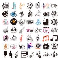 Drukgevoelige lijm Decoratieve sticker Muzikale noot meer kleuren naar keuze Instellen