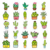 Pressure-Sensitive Adhesive Adhesive & Creative Decorative Sticker Cute cactus green  Set