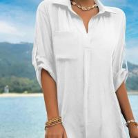 Polyester Swimming Cover Ups see through look & loose Solid : PC