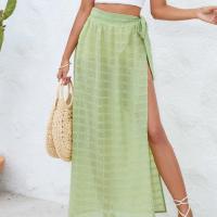 Polyester Skirt side slit & loose green : PC