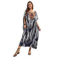 Polyester long style One-piece Dress loose printed : PC