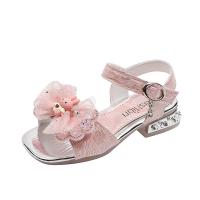 Microfiber PU Synthetic Leather & Rubber with bowknot Girl Sandals & with rhinestone Cartoon Pair