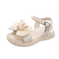 Microfiber PU Synthetic Leather & Rubber with bowknot & velcro Girl Sandals Cartoon Pair