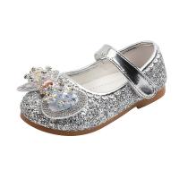 Beef Tendon & Microfiber PU Synthetic Leather with bowknot & velcro Girl Kids Shoes Plastic Sequins character pattern Pair