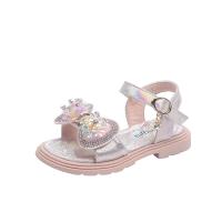 Microfiber PU Synthetic Leather & Rubber with bowknot & velcro Girl Sandals & with rhinestone character pattern Pair