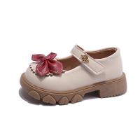 Beef Tendon & PU Leather with bowknot Girl Kids Shoes Pair