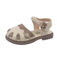 Beef Tendon & PU Leather velcro Girl Sandals & hollow Pair