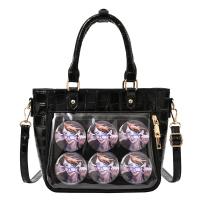 PVC & PU Leather Shoulder Bag durable & large capacity & attached with hanging strap & transparent PC