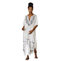 Polyester and Cotton long style One-piece Dress loose printed Plant : PC