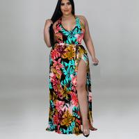 Polyester Plus Size Two-Piece Dress Set printed Others Set