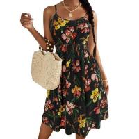 Polyester Waist-controlled Slip Dress printed shivering PC