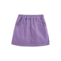 Polyester Girl Skirt & with pocket plain dyed Solid PC