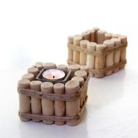 Wood Candle Holder for home decoration handmade PC