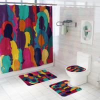 Flannel mildew proofing Shower Curtain waterproof printed Set