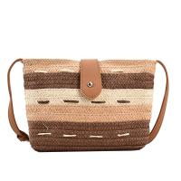 Straw & PU Leather Beach Bag & Easy Matching Woven Shoulder Bag PC