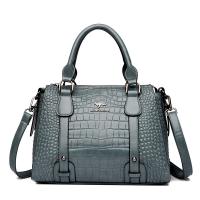 PU Leather Anti-deformation & Easy Matching Handbag large capacity & attached with hanging strap crocodile grain PC