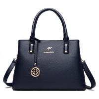 PU Leather Anti-deformation Handbag with hanging ornament & large capacity & attached with hanging strap Solid PC