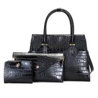 PU Leather Bag Suit large capacity & three piece crocodile grain PC