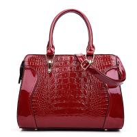 PU Leather Handbag durable & lacquer finish crocodile grain PC