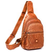 PU Leather Concise Sling Bag Lightweight & large capacity & soft surface Solid PC