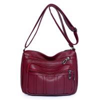 PU Leather Crossbody Bag durable & large capacity & soft surface & waterproof Solid PC
